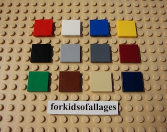 24 Lego Tiles - Choice of Color - 2x2 Stud Size Finishing Plates