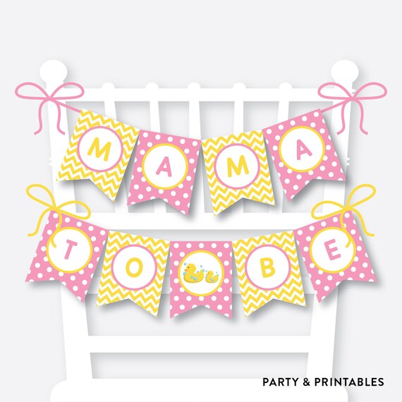 Instant Download Rubber Duck Chair Banner Duck Baby Shower Banner