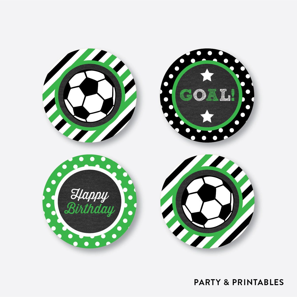 Instant Download Soccer Cupcake Toppers Soccer Party Circle | Etsy