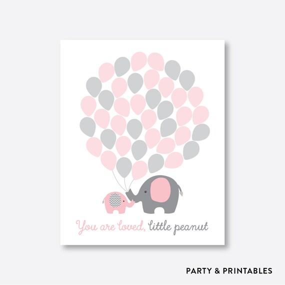 Instant Download Elephant Baby Shower Guest Book Alternative