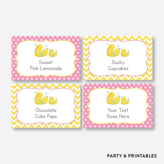 Instant Download Editable Rubber Duck Food Labels Duck Baby Shower Instant Download Editable Rubber Duck Food Labels Duck Baby Shower