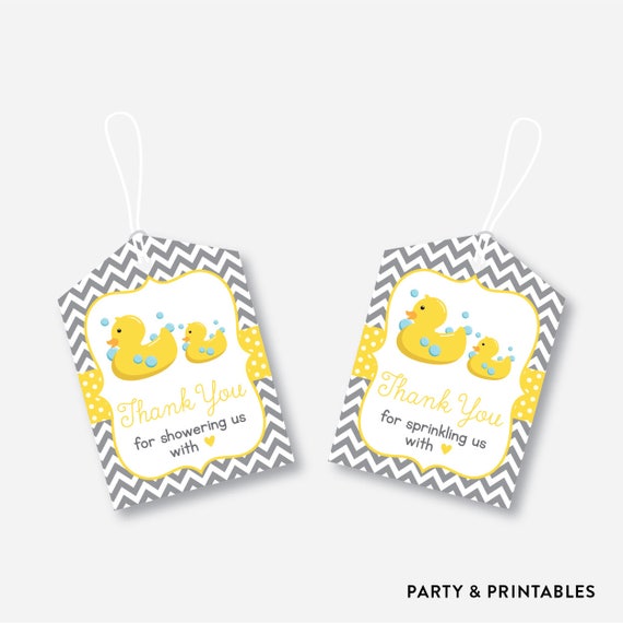 Instant Download Rubber Duck Favor Tags Rubber Duck Baby