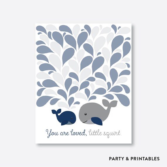 Instant Download Whale Baby Shower Guest Book Alternative