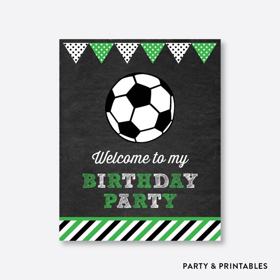 Instant Download Soccer Welcome Sign Soccer Birthday Sign | Etsy