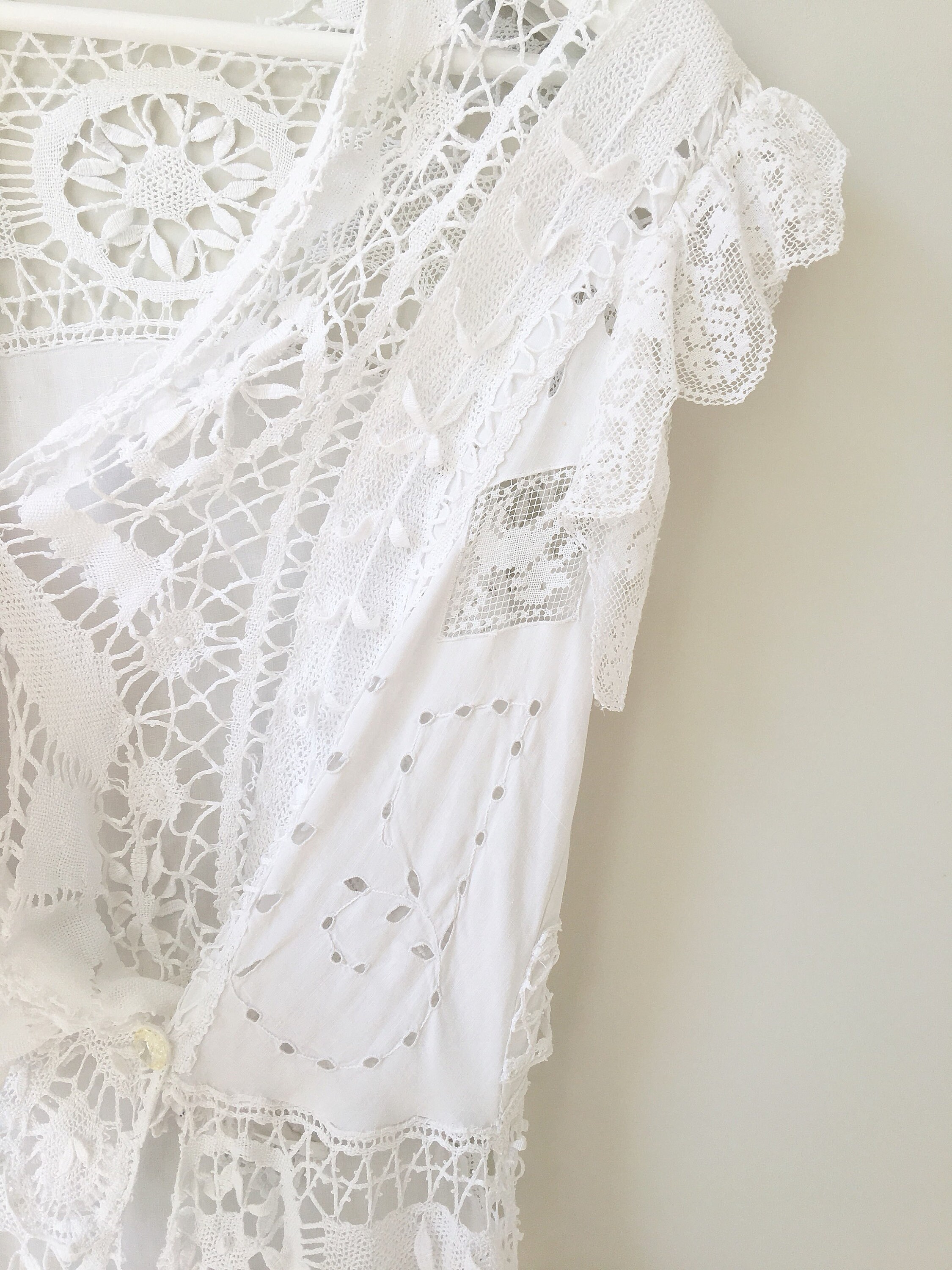 Antique Wedding Dress. Bobbin Lace Bridal Gown. White Lace - Etsy UK