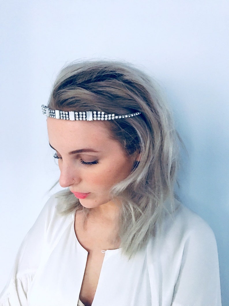 Unique Bride. Modernist Headpiece 1950s Wedding Headpiece Vintage Bridal Tiara Mother of Pearl Tiara Crystal Tiara