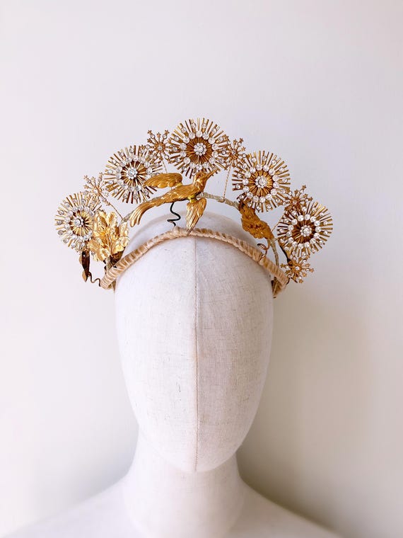 Rare Antique Crown. French Napoleonic Wedding Tiara. Vintage  display picture 1