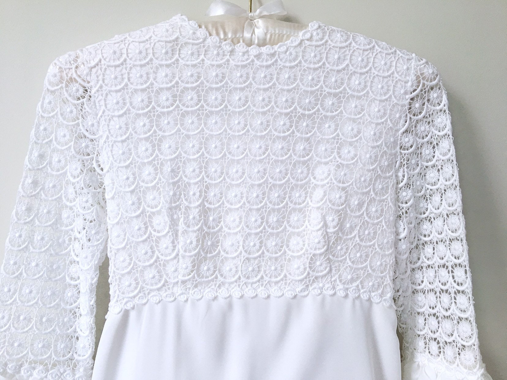 Boho Wedding Dress. Crochet Dress. Vintage Wedding Gown. 1970s - Etsy UK