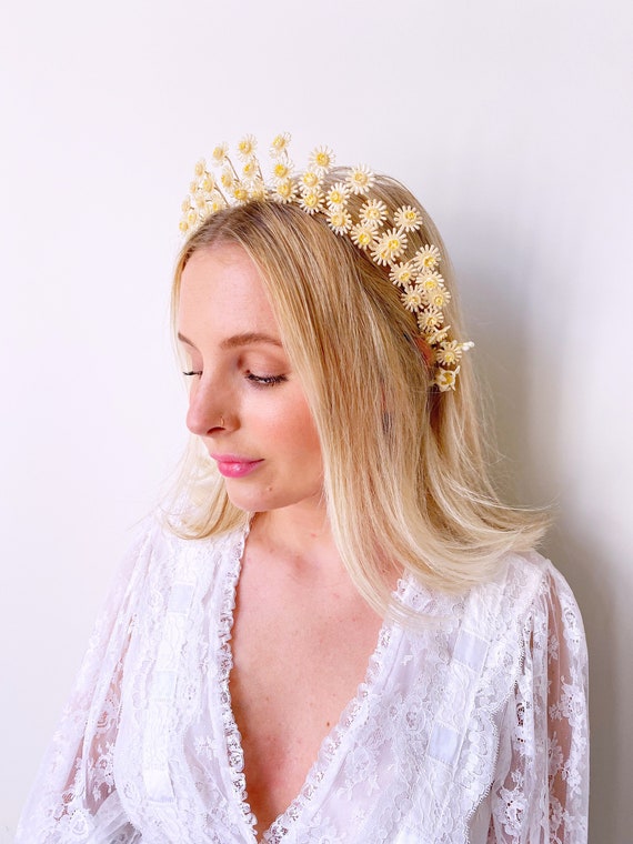 Vintage 1930s Tiara. Daisy Wedding Tiara. Art Deco