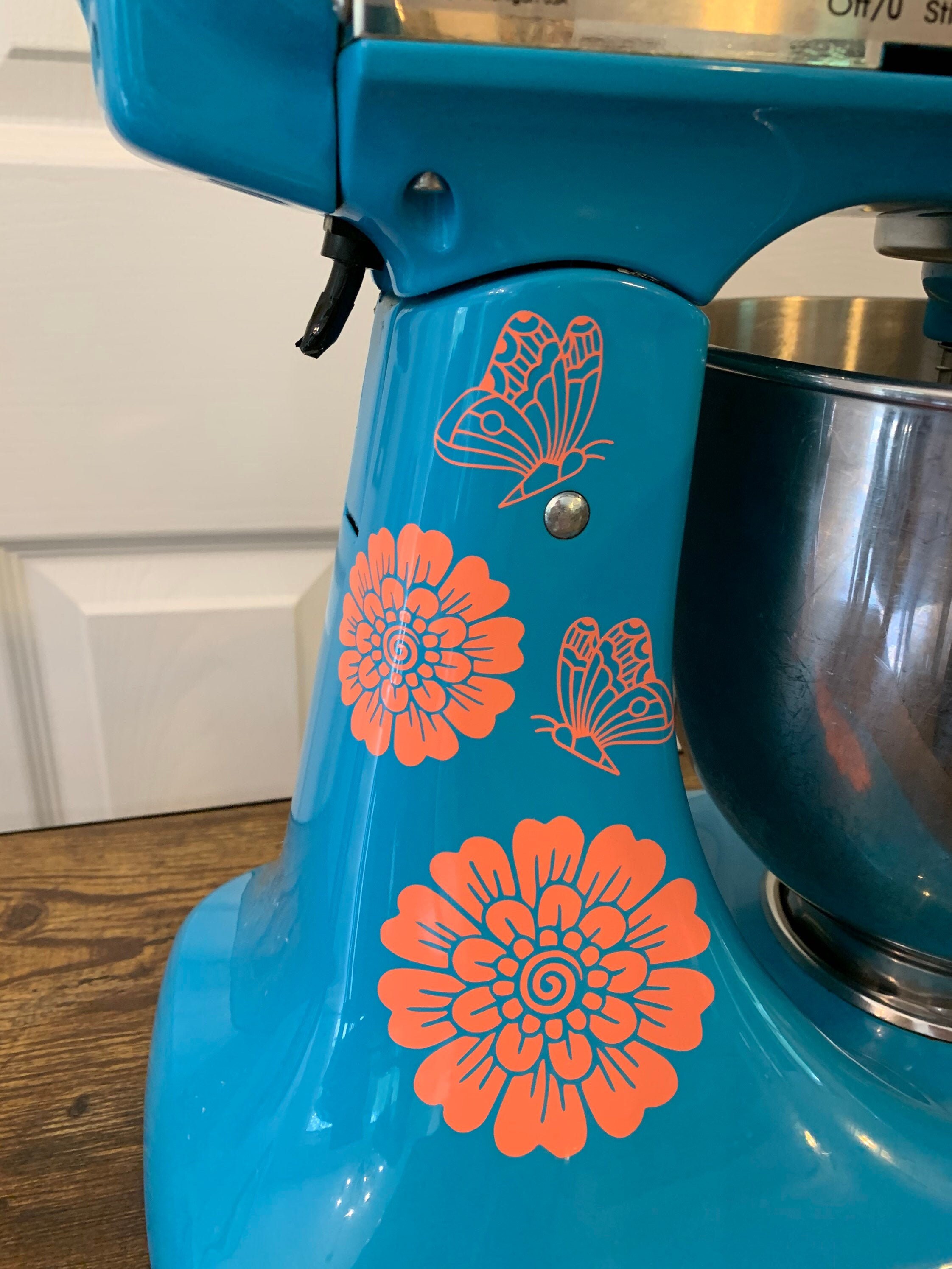 DECAL Butterfly Power Flower Kitchenaid Mixer Decal Etsy