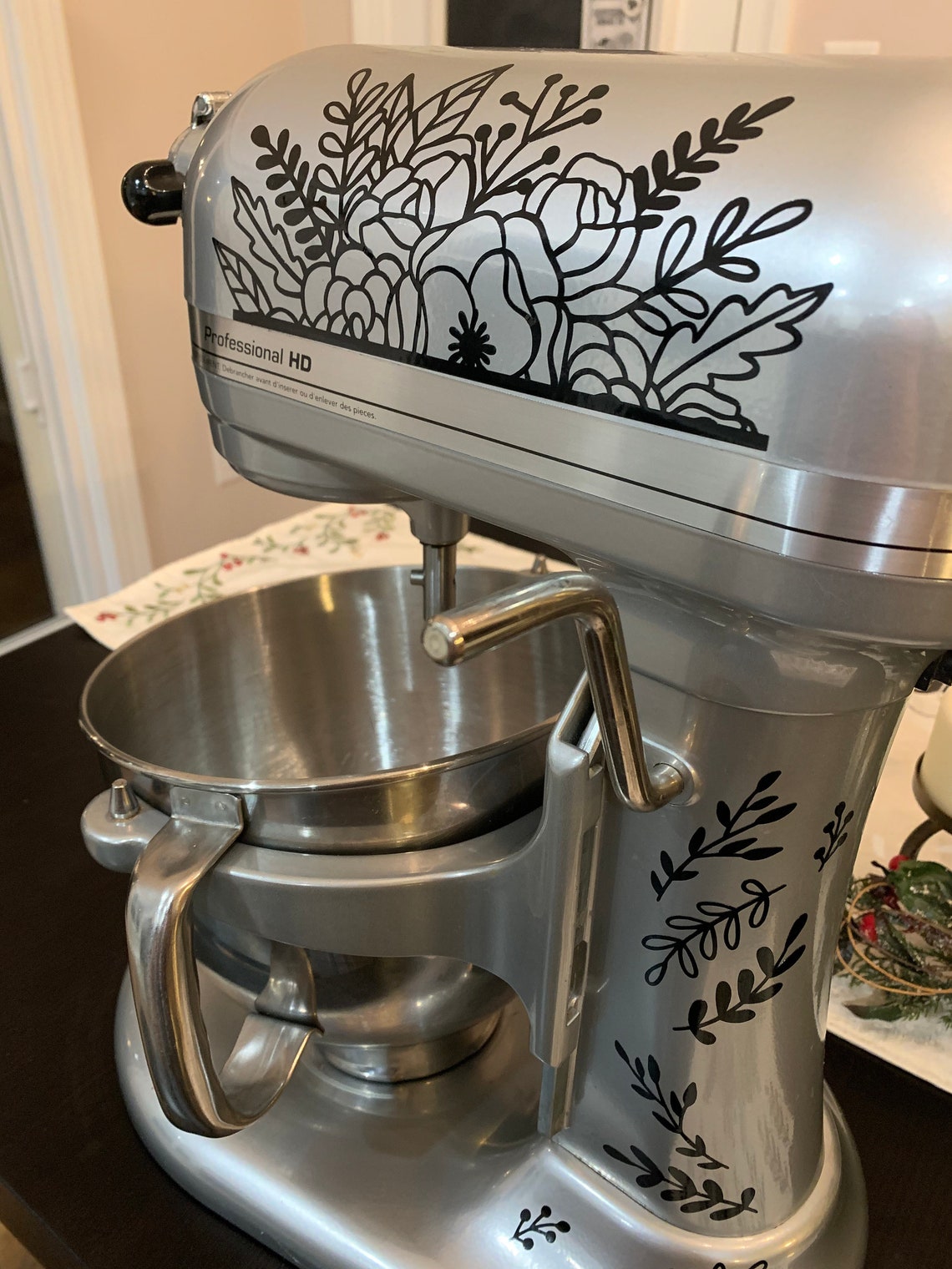DECAL Floral Kitchenaid Mixer Decal Etsy