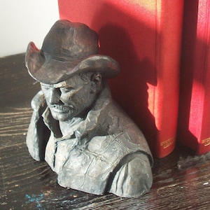 Vintage Cowboy Sculpture / Michael Garmin / 1974 / Bust - Etsy