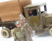Vintage Britains Toy Soldiers Anti Aircraft Unit of the British Army 11 Pieces from a boxed set