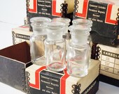 Apothecary Bottles 5 Piece Set found with Industrial Boxes Nice Clean Vintage Bottles with Ground Glass Lids