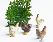 Farm Toy Britains Toy Soldiers 4 Hens Vintage Countryside Tabletop Landscape
