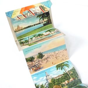 Vintage Photos of Miami Florida / Postcards from the 1930&#39;s / Great Art and Color / Souvenir Folder