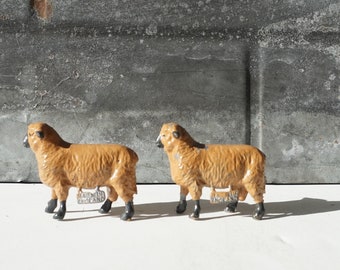 Vintage Farm / Britains / 2 Rams  / Pastural Tabletop Landscape / Early Casting with Tags