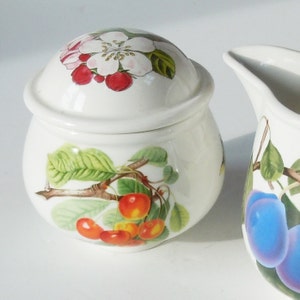 Portmeirion Pomona Sugar and Creamer / Beautiful Fruit Pattern / Art Work