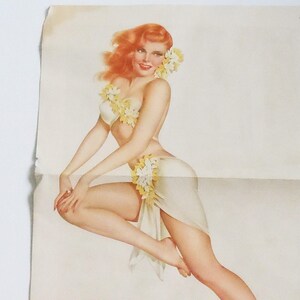 Varga Girl Pin-up from Esquire Magazine / Authentic....not a print / 2-Sided Pin-up Poster with Early Auto Poster