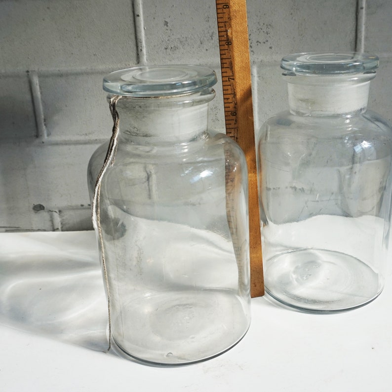 Apothecary Bottles / Heavy / Large / Ground Glass / Wide Mouth Etsy