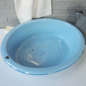 Vintage Enamel Wash Tub - Etsy