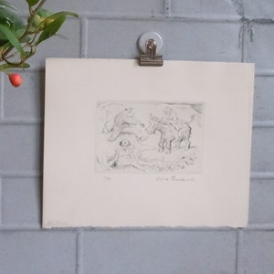 German Artist Otto Quante / Vintage Etching Numbered and signed by Artist / Incredible detail