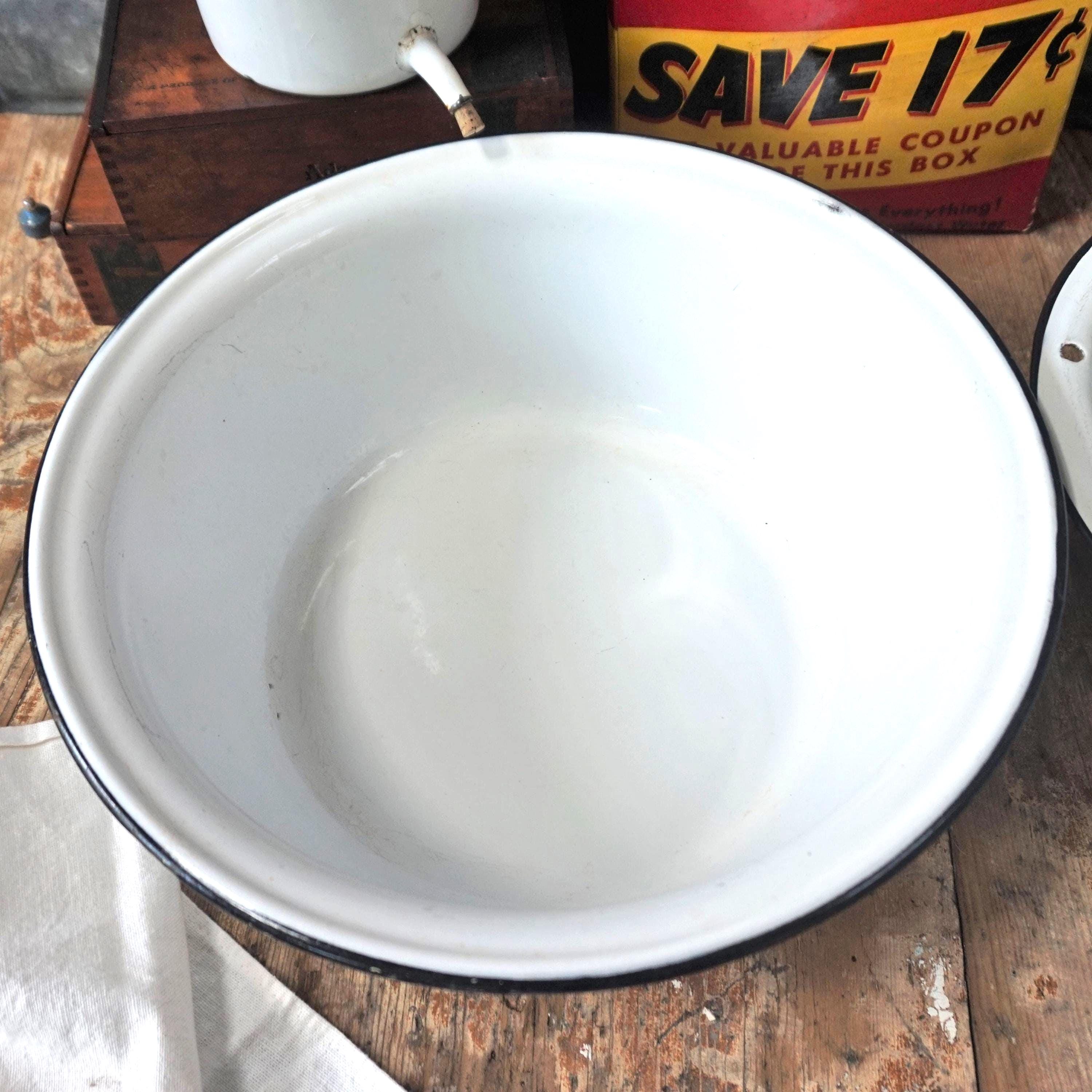 Vintage Enamel Wash Tub - Etsy