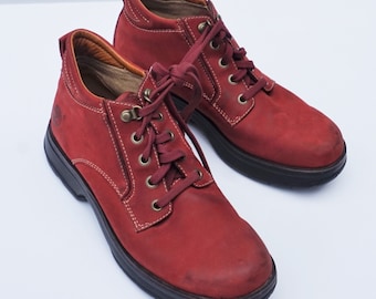 red timberland sneakers
