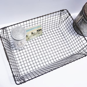Wire Tray / Large Metal Tray with Handles / Beautiful Industrial Relic / Usable / Interesting Design
