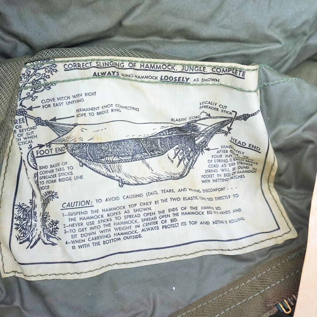Hammock / WW2 Jungle Hammock With Netting / Great Neverused Etsy