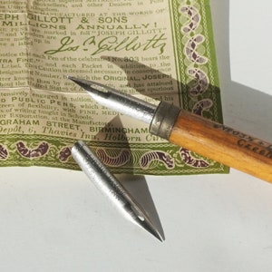 Joseph Gillott Pen Tips / 2 Mid-Elastic / Extra Fine / Ink-dipping pen Nib / Rare /#603EF / Spencerian