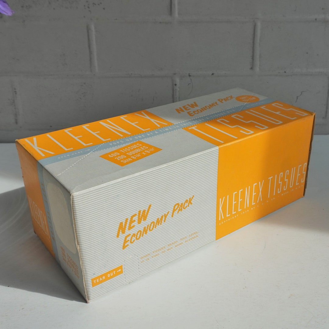 Kleenex Tissues / Old New Unused Stock / YELLOW TISSUES From the Past