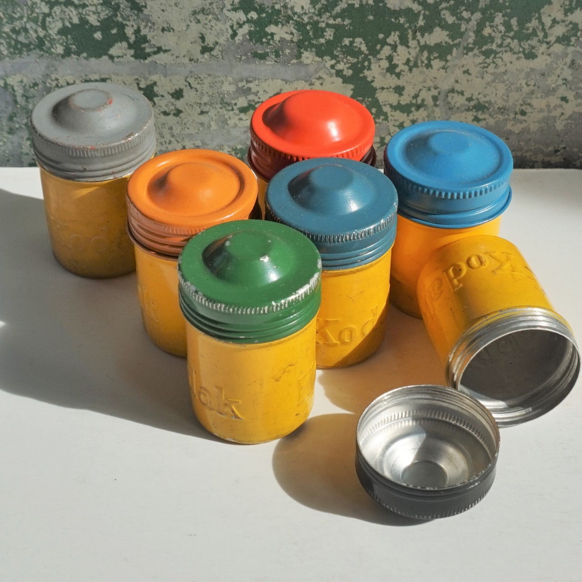 Film Canisters from Kodak / 7 Vintage Film Storage