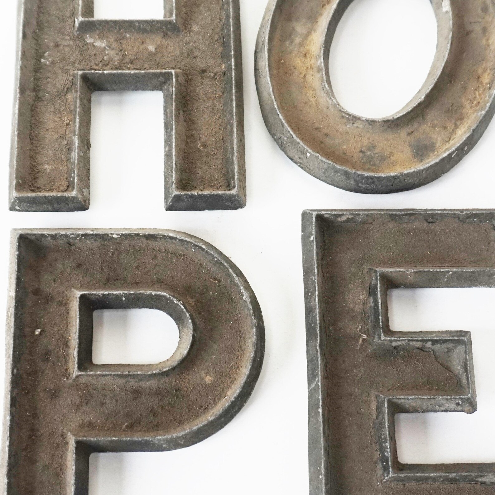 Hope Box Letters HOPE / Vintage Letters / Cast Metal With Layers of Paint / 6