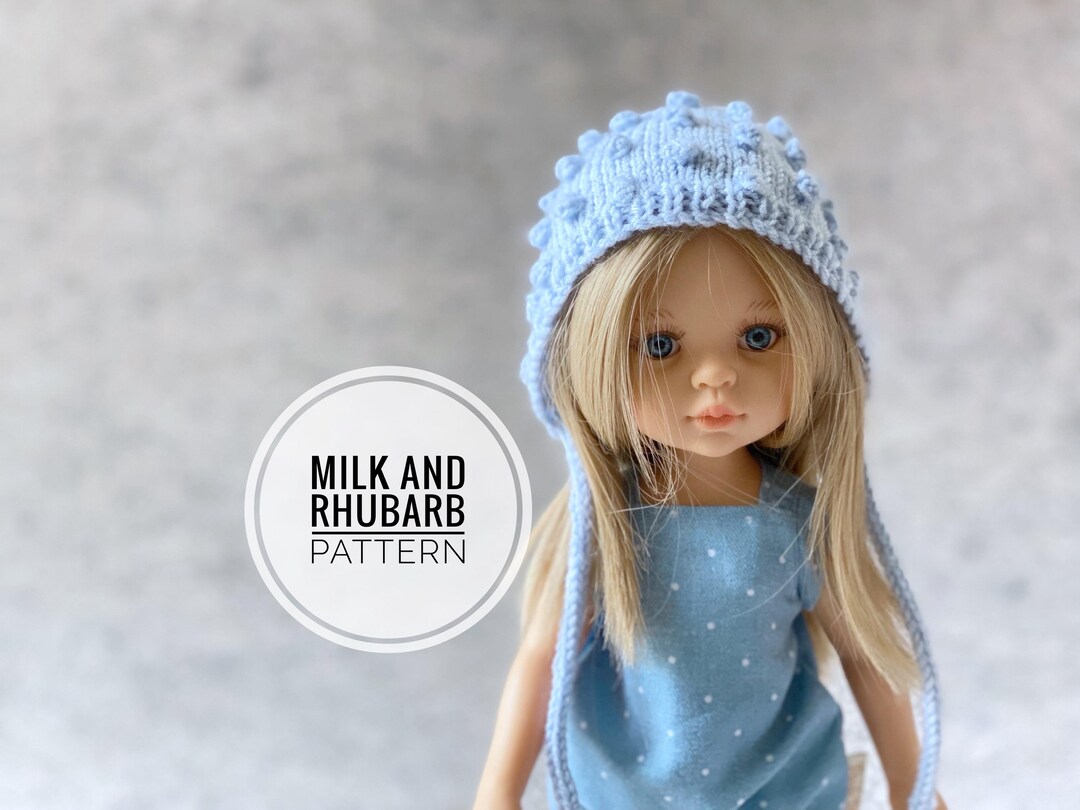 Mini Doll Bonnet Pattern Winnie Bonnet PDF for 32cm Doll Knitting Pattern, 32cm Doll Bonnet, 13 ...