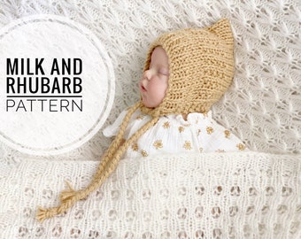 Zeichnete PDF Baby Pixie Mütze Strickmuster, Baby Strickmuster, Baby Mütze Muster, Pixie Mütze, Baby Mütze Strickmuster, PDF Muster