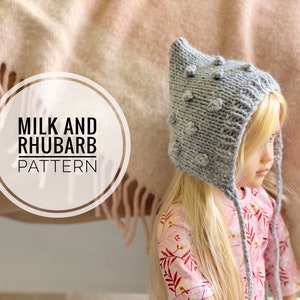 Dottie PDF Doll Bonnet and Wrist Warmers, Doll Bonnet, Doll Knitting Pattern, 45cm Doll Knitting Pattern, 18 inch Doll Knits