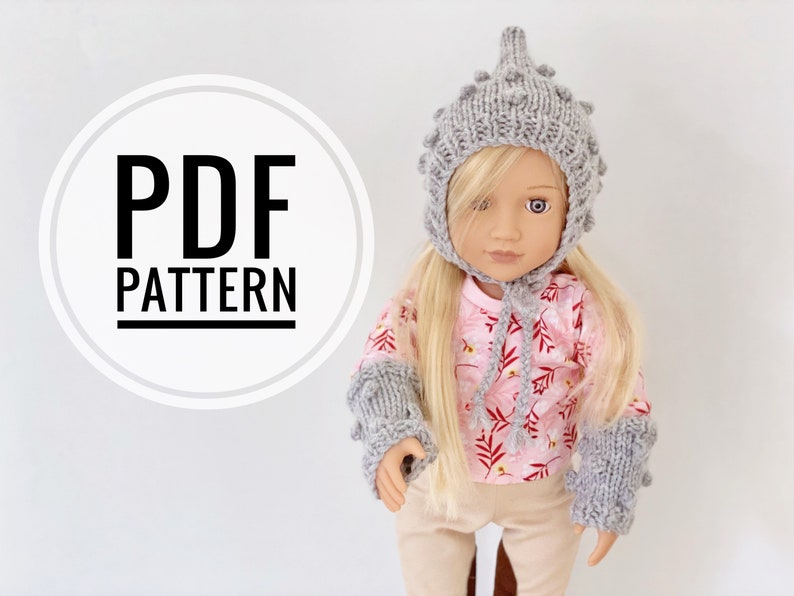 Dottie Cat25 Example.pdf Dottie PDF Doll Bonnet and Wrist Warmers, Doll Bonnet, Doll Knitting ...