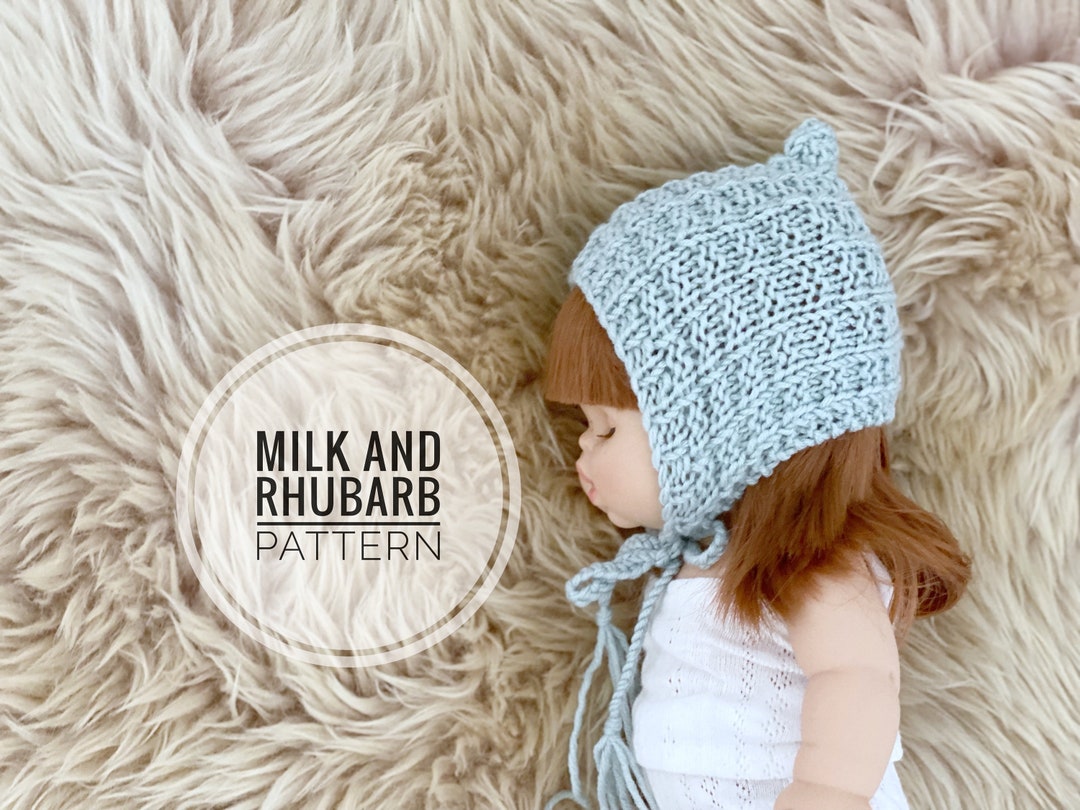 Mini Doll Bonnet Pattern Paige PDF 34cm Doll Knitting Pattern, Doll Bonnet to Fit Minikane Doll ...