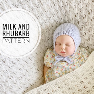 Austen PDF Baby Bonnet Knitting Pattern, Baby Knitting Pattern, Baby Hat Pattern, Baby Bonnet Knitting Pattern, PDF Knitting Pattern,