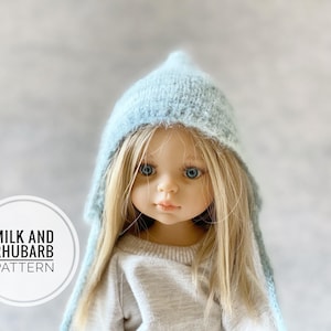 Kali Pixie Bonnet PDF für eine 32 cm Puppe Strickmuster, 32 cm Puppenmütze, 13 Zoll Puppe Strickmuster, PDF Pattern, Doll Knits, Pixie Hat