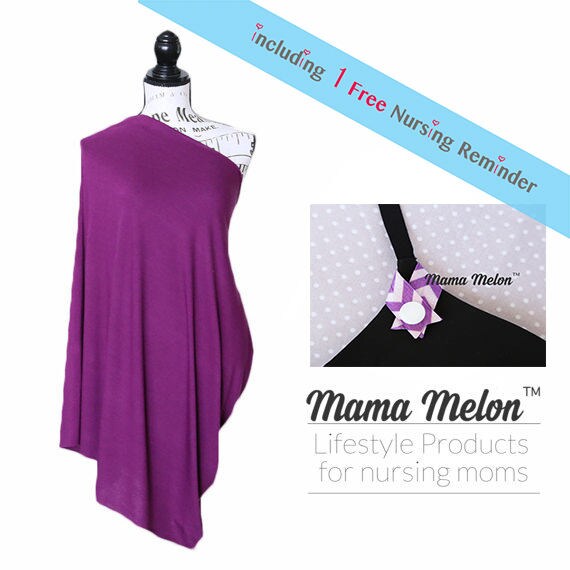Free Nursing Reminder Plum Purple Cover Shawl Infinity Scarf Car Seat Canopy Tfeeding Baby Shower