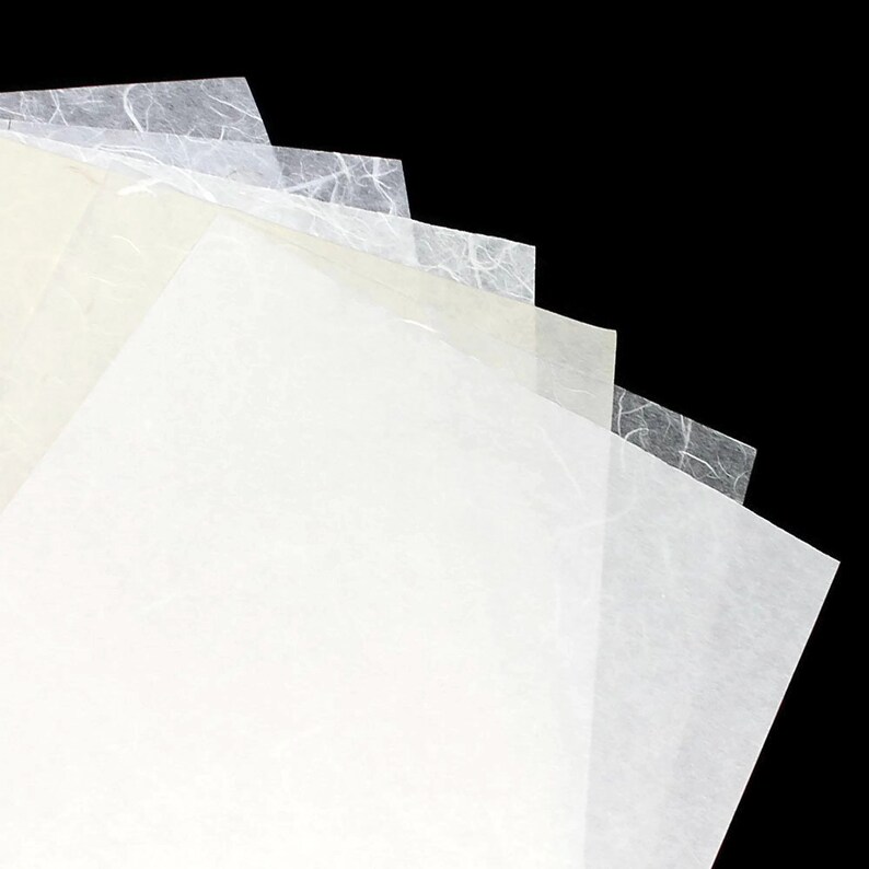 Mulberry Kozo Paper in 6 White Weights and Textures for Arts Etsy