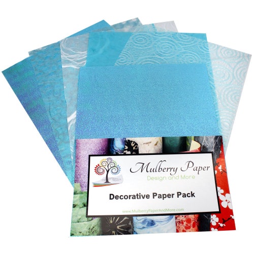 Assorted Texture Paper Pack in Blue Colors 10 Sheets of - Etsy