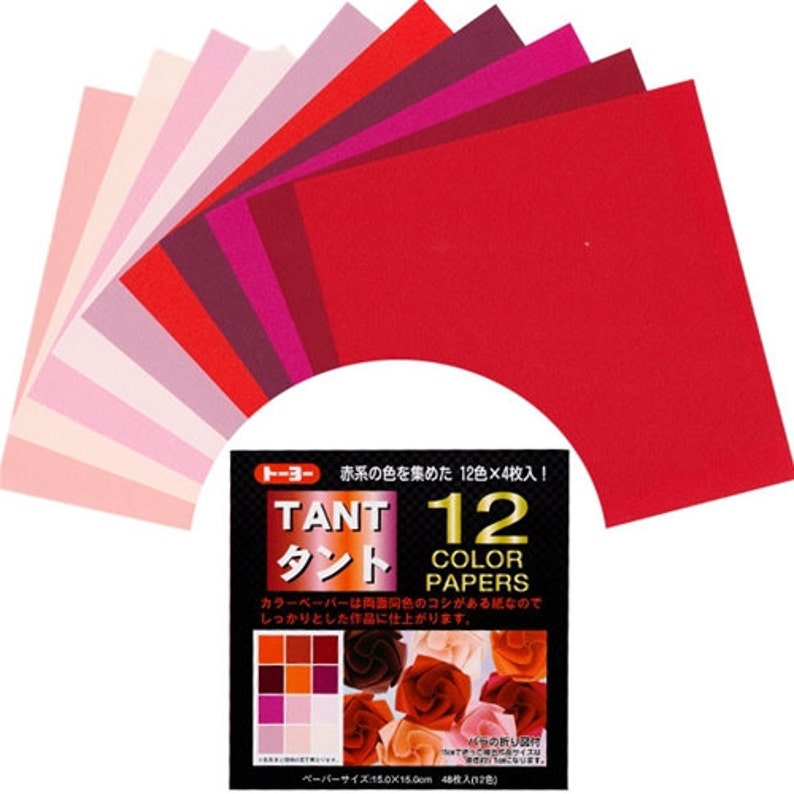 Tant Origami Paper Pack Reds 6 Size 48 Sheets in Etsy
