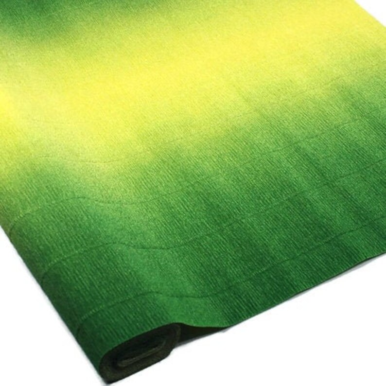 Italian Crepe Paper Seaweed ombre 19 X 98 Etsy
