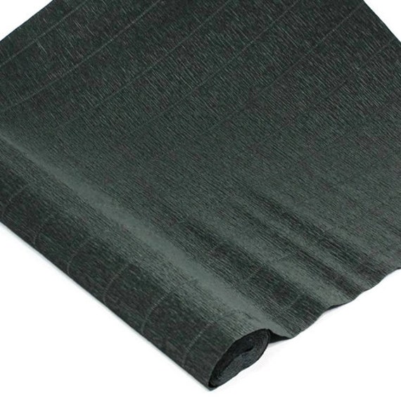 Italian Crepe Paper Midnight Black 19 X 98 Etsy