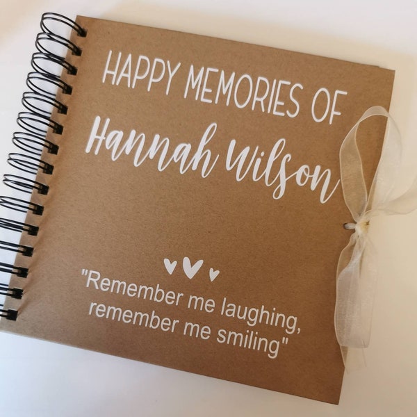 Memorial memory remembrance personalised book to share memories