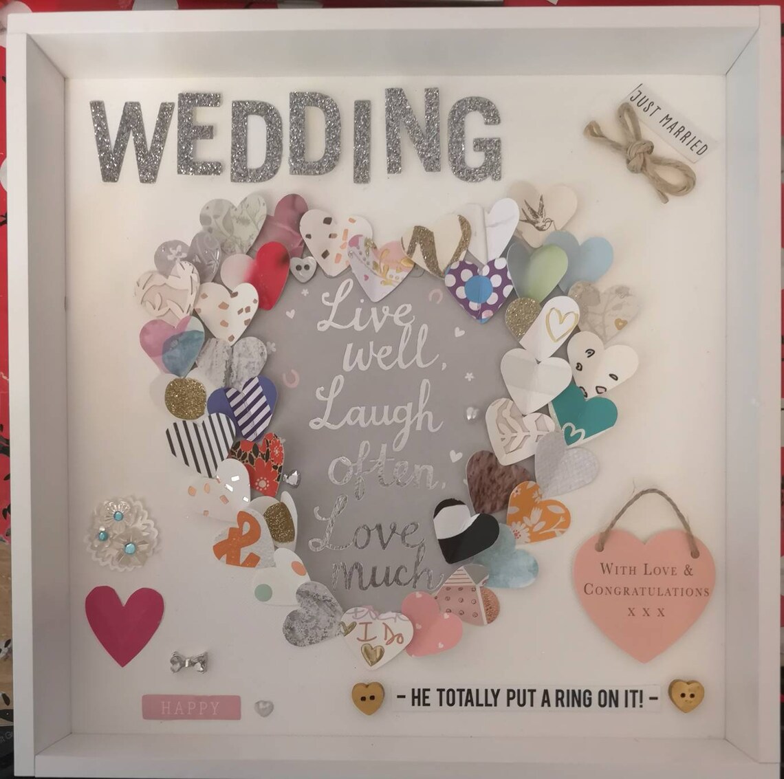 Wedding keepsake frame using nothing but wedding cards Etsy