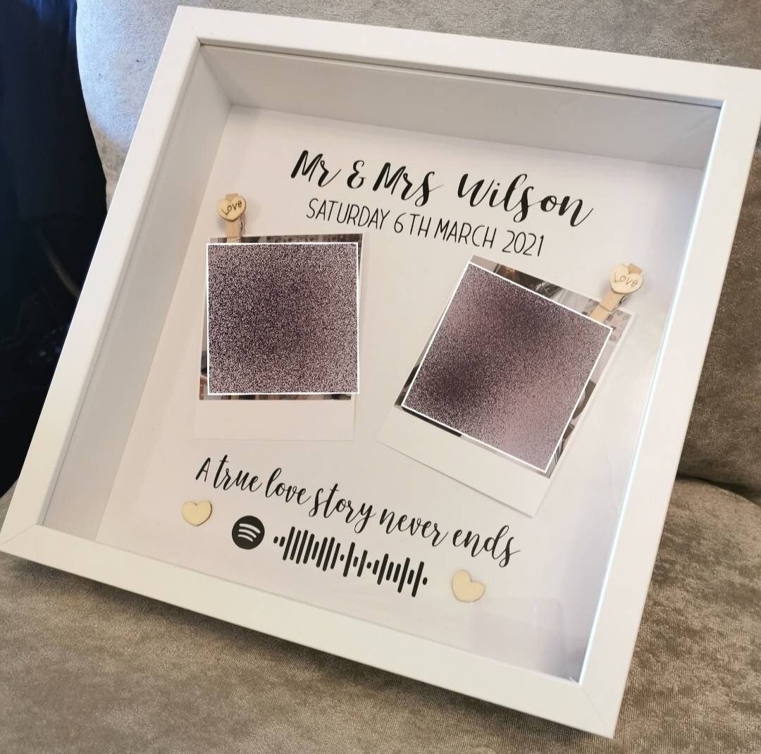 Wedding / anniversary photo frame personalised with photos Etsy